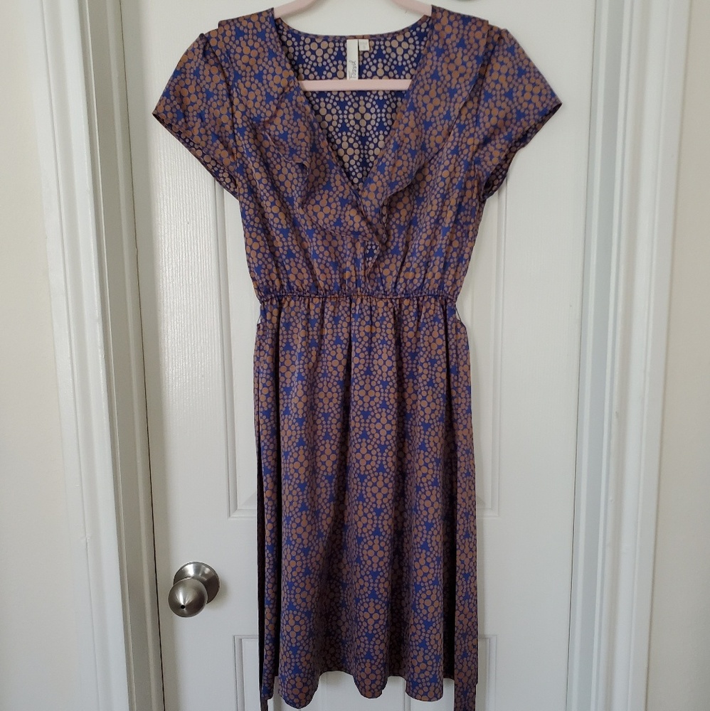 Euc Fossil Unique Color And Print Dress - image 4